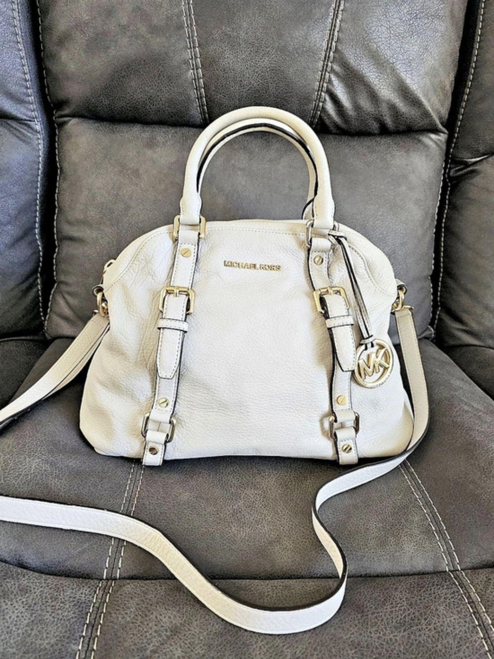 Michael Kors Bedford Legacy Medium Pebbled Leather Convertible Satchel